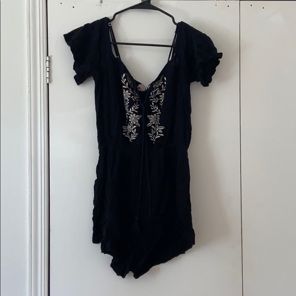 Black Romper with White detail